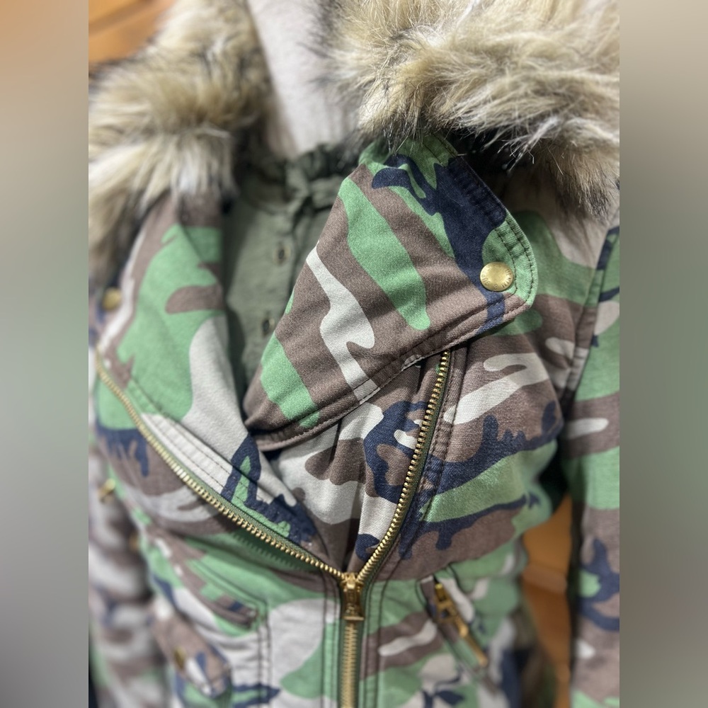 Denim & Supply Ralph Lauren Camo Moto Jacket w/ Faux Fur Collar Deadstock Size M - Picture 10 of 16